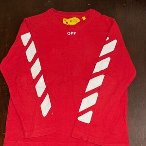 Off-White Red and White Long Sleeve Tee